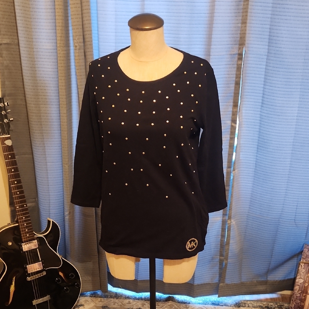 Michael Kors Black Studded Women's Top